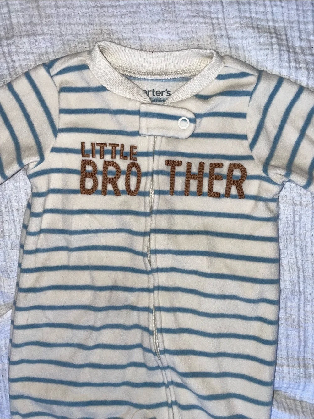 Carter's Cream and Blue Striped 